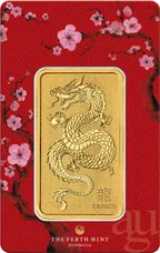 31,1 Gramm Goldbarren Perth Mint - Lunar Drache