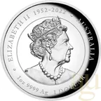 1 Unze Silbermünze Australien Lunar III Drache 2024 - polierte platte - High Relief