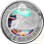 1 Unze Silbermünze Cayman Islands Stachelrochen 2023 - Coloriert