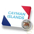 1 Unze Silbermünze Cayman Islands Schildkröte 2023 - Coloriert