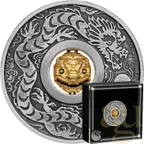 1 Unze Silbermünze Tuvalu Rotating Charm 2024 - Antik Finish