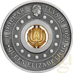 1 Unze Silbermünze Tuvalu Rotating Charm 2024 - Antik Finish