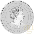 2 Unzen Silbermünze Australien Lunar III Drache 2024 - coloriert