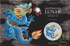1 Unze Silbermünze Australien Lunar III Drache 2024 blau coloriert - Coincard
