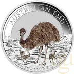 1 Unze Silbermünze Australien Emu 2024 - coloriert
