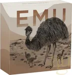 1 Unze Silbermünze Australien Emu 2024 - coloriert
