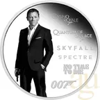 1 Unze Silbermünze Tuvalu James Bond 007 - Daniel Craig 2024 - proof coloriert