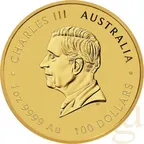 1 Unze Goldmünze Australien Drache & Koi 2024 - Gelb coloriert