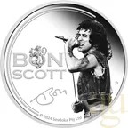 1 Unze Silbermünze Tuvalu Bon Scott 2024 - proof coloriert
