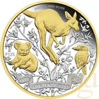 2 Unze Silbermünze Australien 125 Jahre Perth Mint 2024 teilvergoldet - polierte Platte
