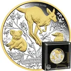 2 Unze Silbermünze Australien 125 Jahre Perth Mint 2024 teilvergoldet - polierte Platte