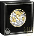 2 Unze Silbermünze Australien 125 Jahre Perth Mint 2024 teilvergoldet - polierte Platte