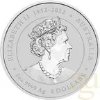 5 Unzen Silbermünze Australien Lunar III Drache 2024 - coloriert