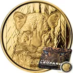 1 Unze Goldmünze Afrika Ghana Leopard 2023 - polierte Platte