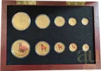 Goldmünzen Australien Lunar II Ziege 2015 - Ten Coin Set - coloriert / polierte Platte