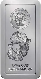 1 Kilogramm Silber Ruanda Münzbarren Gepard 2013