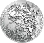 1 Unze Silbermünze Ruanda Nashorn 2012