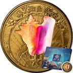 1 Unze Goldmünze EC8 St. Kitts & Nevis - Conch Shell 2023 - coloriert