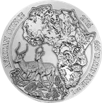 1 Unze Silbermünze Ruanda Antilope Impala 2014