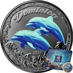 1 Unze Silbermünze EC8 Dominica - Delfin 2023 - coloriert