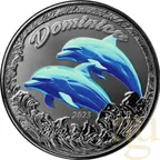 1 Unze Silbermünze EC8 Dominica - Delfin 2023 - coloriert
