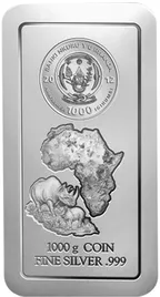 1 Kilogramm Silber Ruanda Münzbarren Nashorn 2012