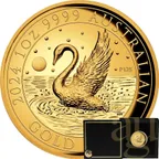 1 Unze Goldmünze Australien Schwan 2024 - High Relief - polierte Platte