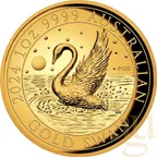 1 Unze Goldmünze Australien Schwan 2024 - High Relief - polierte Platte