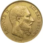 20 Francs Goldmünze Belgien Leopold II