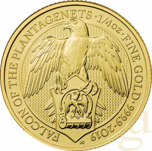 1/4 Unze Goldmünze Queens Beasts Falcon 2019