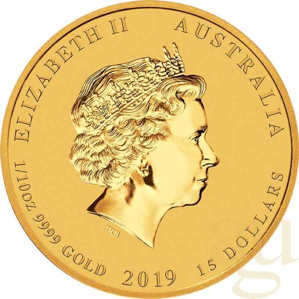 1/10 Unze Goldmünze Australien Lunar II Schwein 2019