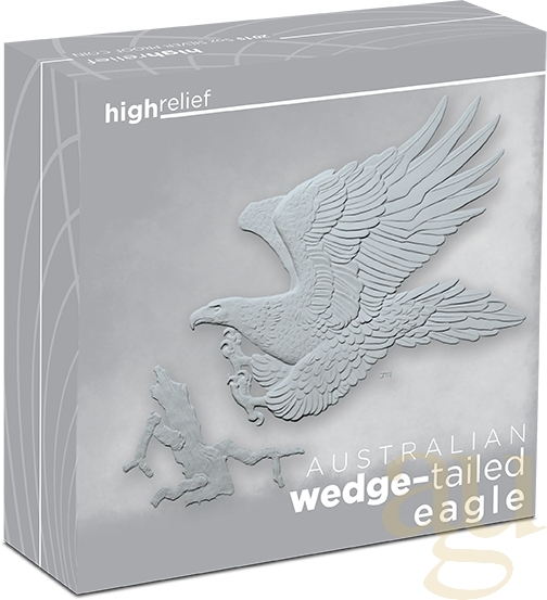 5 Unzen Silbermünze Australien Wedge Tailed Eagle 2015 High Relief - polierte Platte