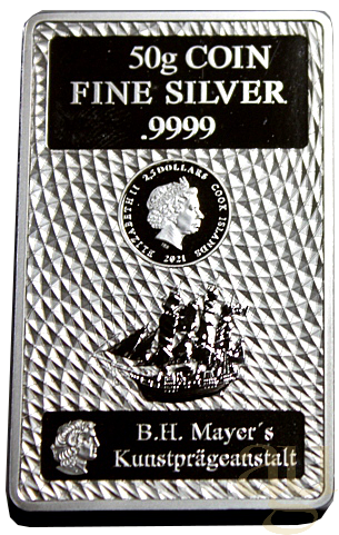 50 Gramm Silber Cook Islands Münzbarren