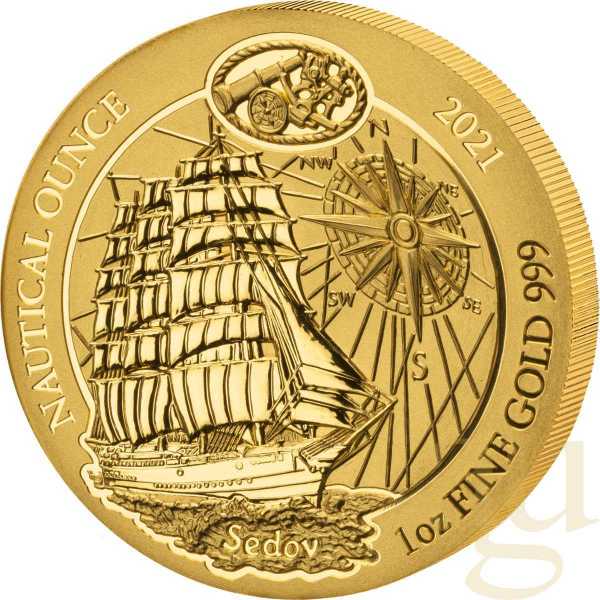 1 Unze Goldmünze Ruanda Nautical Serie - 100 Jahre Sedov 2021