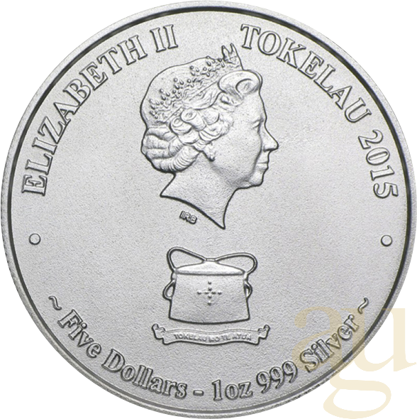 1 Unze Silbermünze Tokelau Mokoha Great white Shark - weißer Hai 2015