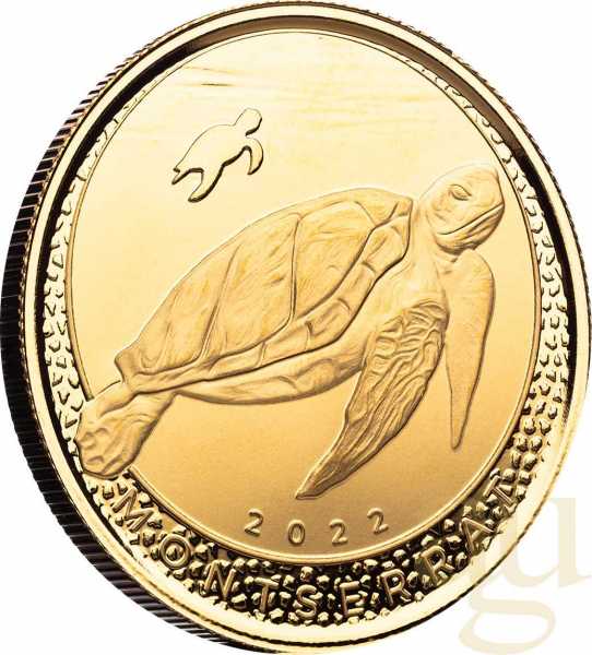 1 Unze Goldmünze EC8 Montserrat - Sea Turtle 2022