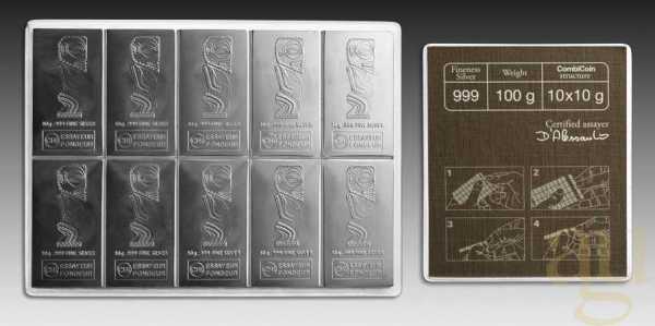 10 x 10g Silber Tafelbarren - Cook Islands CombiCoin