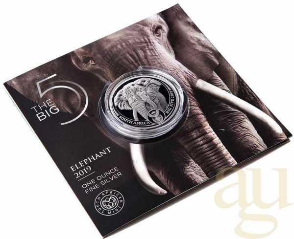 1 Unze Silbermünze Südafrika Big Five Elefant 2019