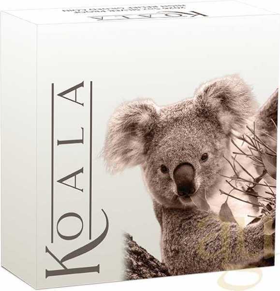 5 Unzen Silbermünze Australien Koala 2026 - High Relief - polierte Platte - rosè vergoldet