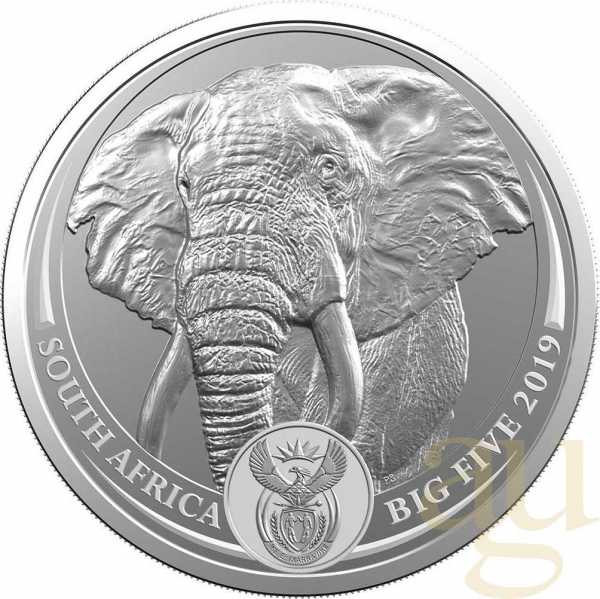 1 Unze Silbermünze Südafrika Big Five Elefant 2019