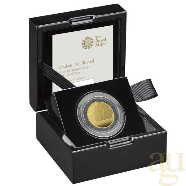 1/4 Unze Goldmünze Großbritannien James Bond 007 Shaken Not Stirred - 2020 polierte Platte