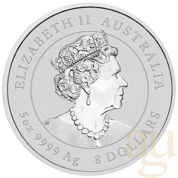 5 Unzen Silbermünze Australien Lunar III Ochse 2021