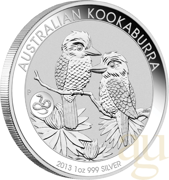 1 Unze Silbermünze Australien Kookaburra 2013 - Privy Mark Schlange