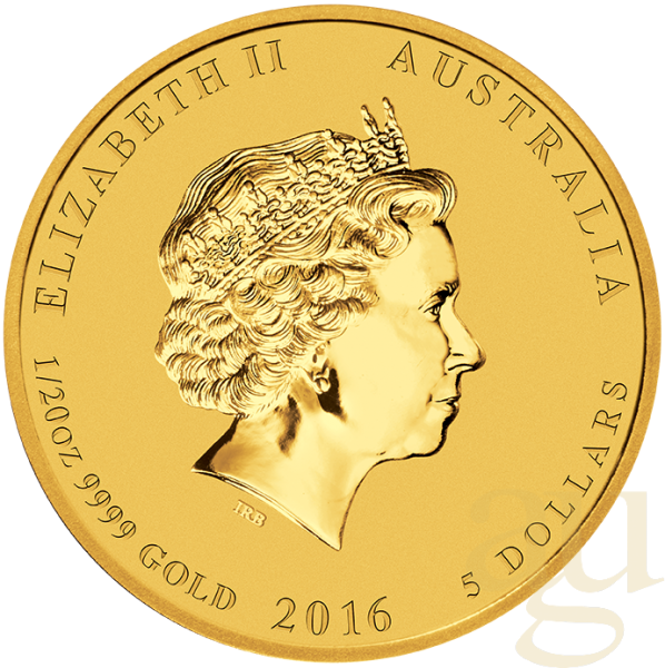 1/20 Unze Goldmünze Australien Lunar II Affe 2016