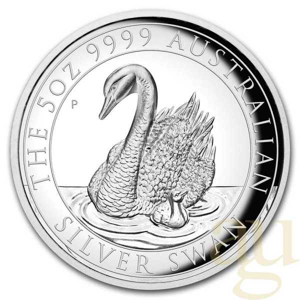 5 Unzen Silbermünze Australien Schwan 2018 - High Relief - polierte Platte