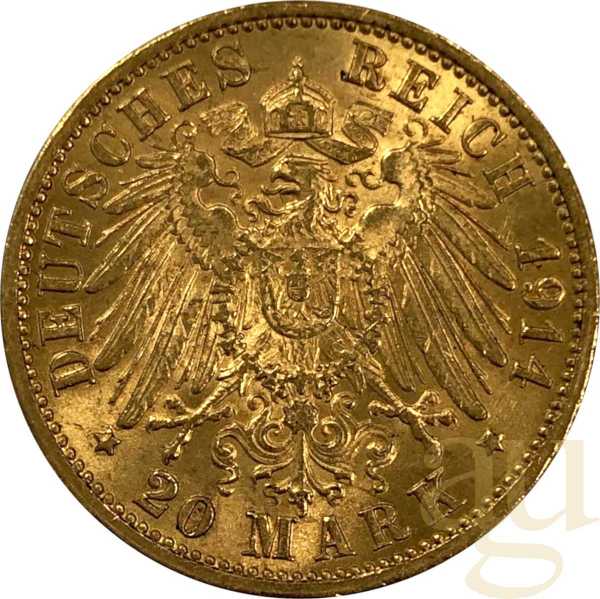 20 Mark Goldmünze Friedrich II Grossherzog von Baden