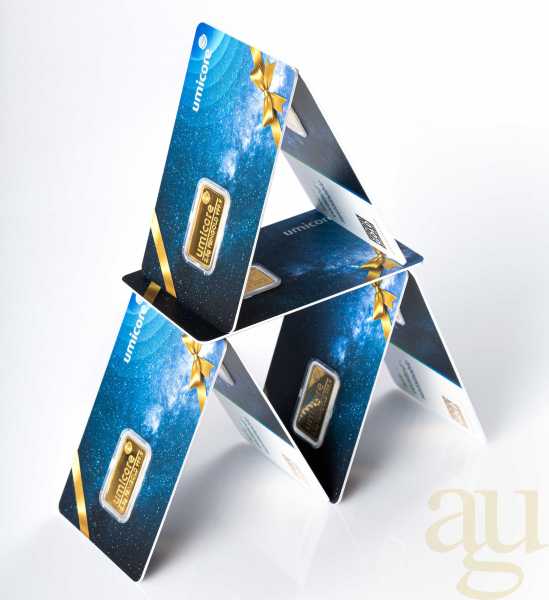 2,5 Gramm Goldbarren Umicore Geschenkkarte