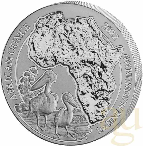 1 Unze Platinmünze Ruanda Pelikan 2022