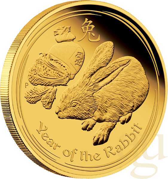 1/4 Unze Goldmünze Australien Lunar II Hase 2011 - polierte Platte