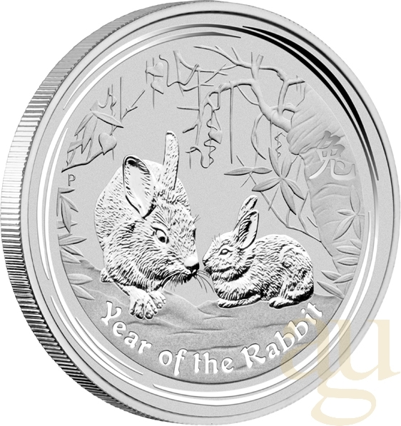5 Unzen Silbermünze Australien Lunar II Hase 2011